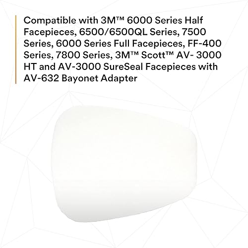 Miniatura 10 de 3M Filtro de respirador de repuesto 5P71 5 pares P95 debe utilizarse con respiradores 3M 5000 o cartuchos 3M 6000 Series