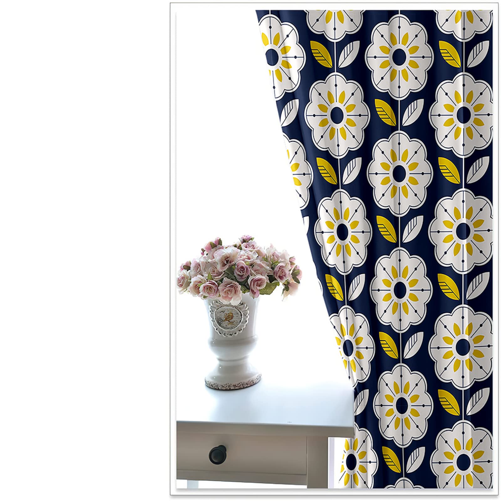 Vorhang Blickdicht Verdunklungsvorhänge Gardienen 2-SetBlume 150x166cm