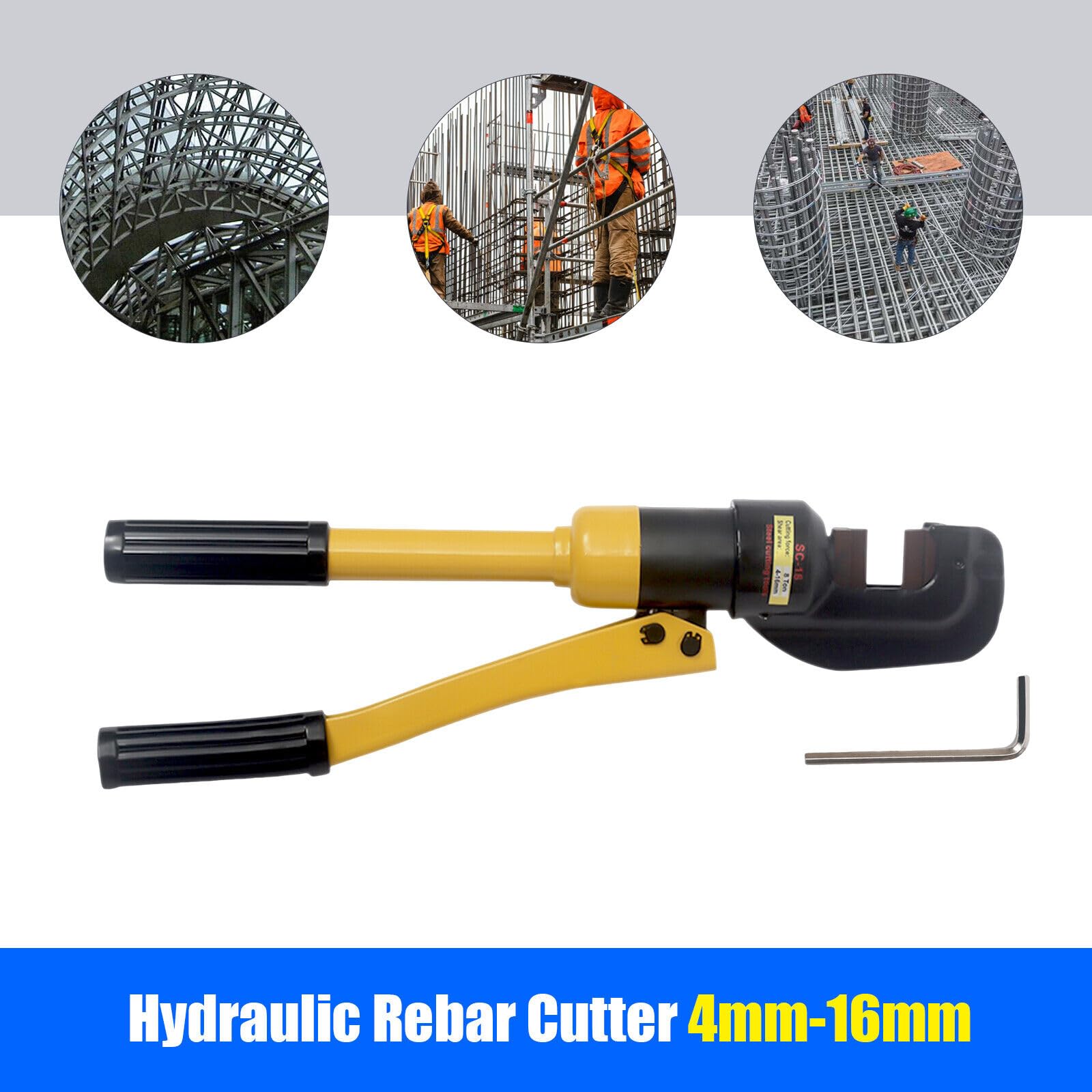 Cortador de pernos hidráulico 8T cortador hidráulico de acero 4-16mm Mango antideslizante Fácil de llevar