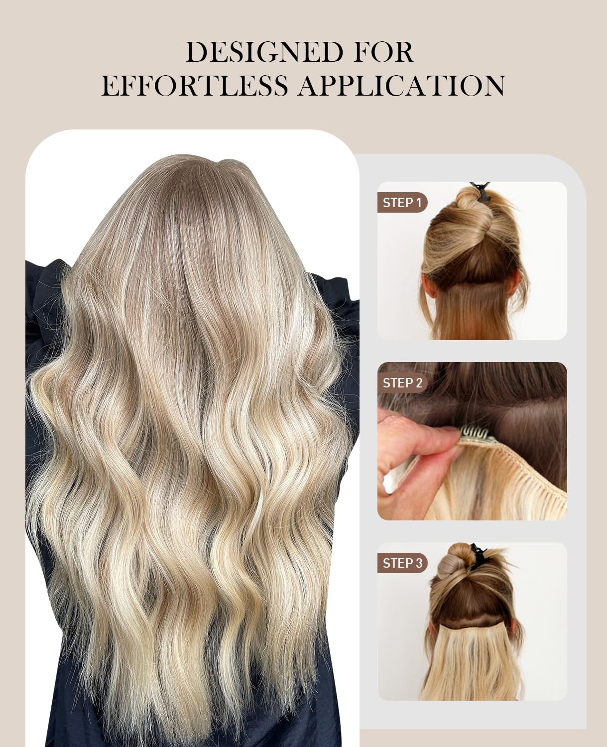 VINBAO Clip in Extensions Echthaar Balayage Remy Haarverlaengerung Echthaar #4/27/4 Dunkelbraun bis Karamellblond mit Blond 22 Zoll 120g 6Stück Doppelt Tressen (#4/27/4,55cm)