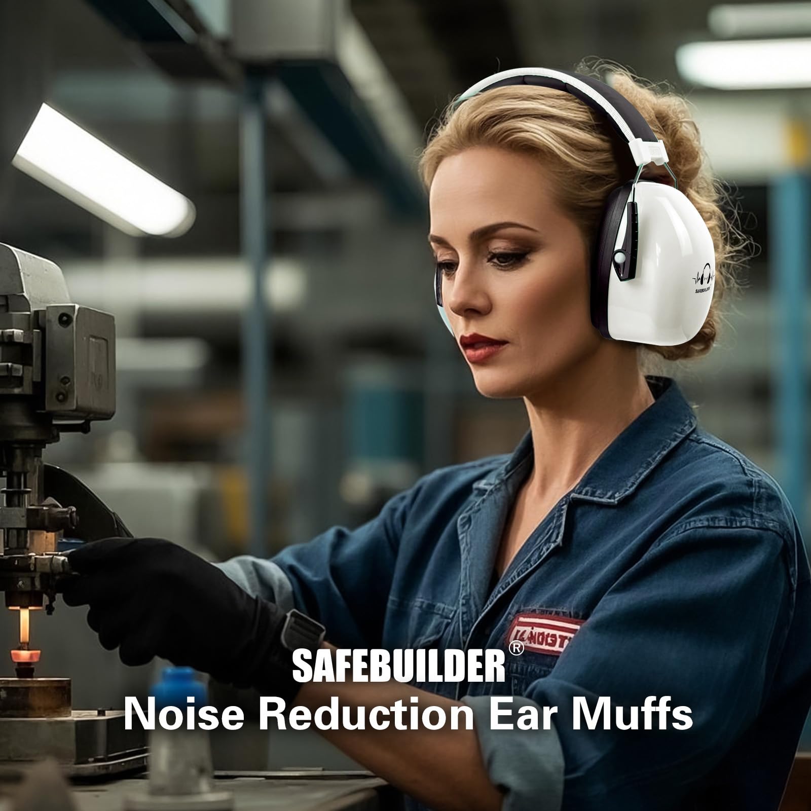 SAFEBUILDER Protezione dell'orecchio Paraorecchie Riduzione del rumore NRR 28dB Regolabile Protezione dell'udito per Lavoro Falciatura SK-06P