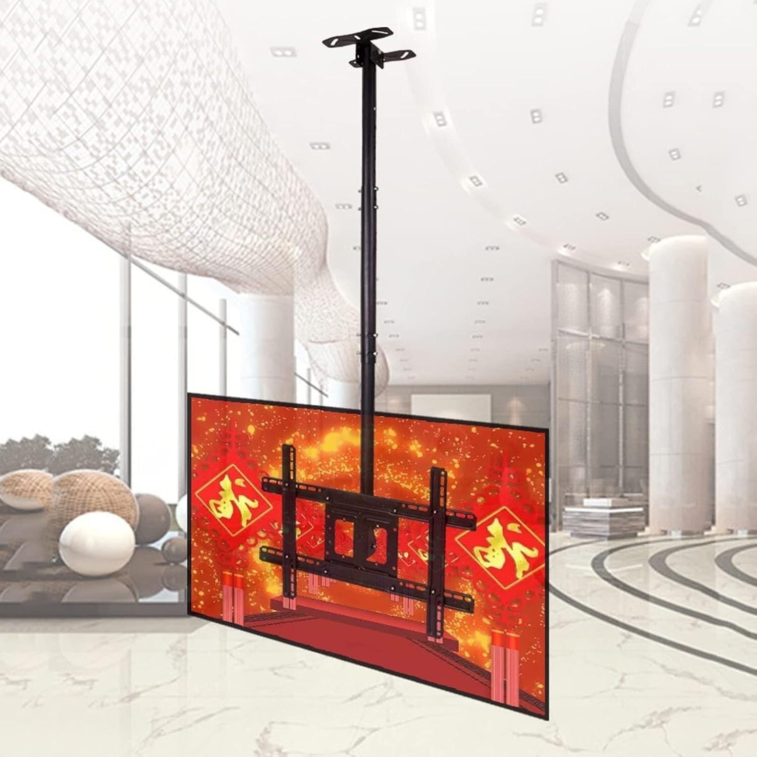 7UIYgtyO LNNW Ceiling TV Mount, Telescopic TV Lift, Adjustable TV Mount Bracket Fits Most 32-65 Inch TVs TV Wall Bracket