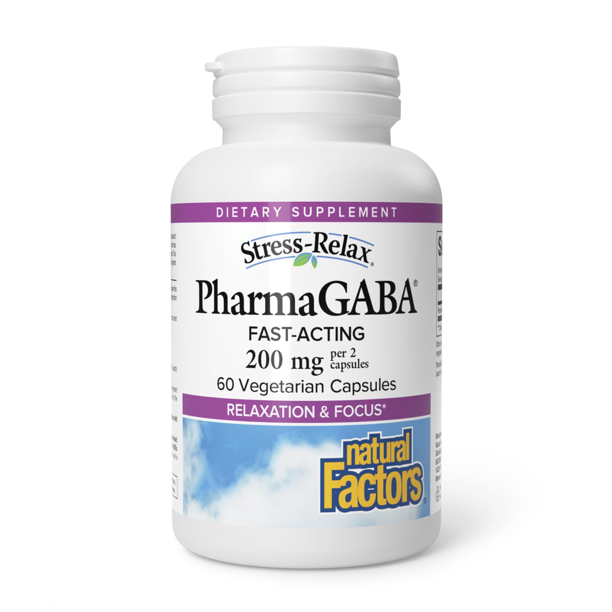 Natuurlijke factoren Pharma GABA - Dieetsupplement ondersteunt kalme slaap- en slaapkwaliteit - Natuurlijke, snelwerkende supplement Aids Focus & Brain Health - 60 kauwtabletten (30 porties)