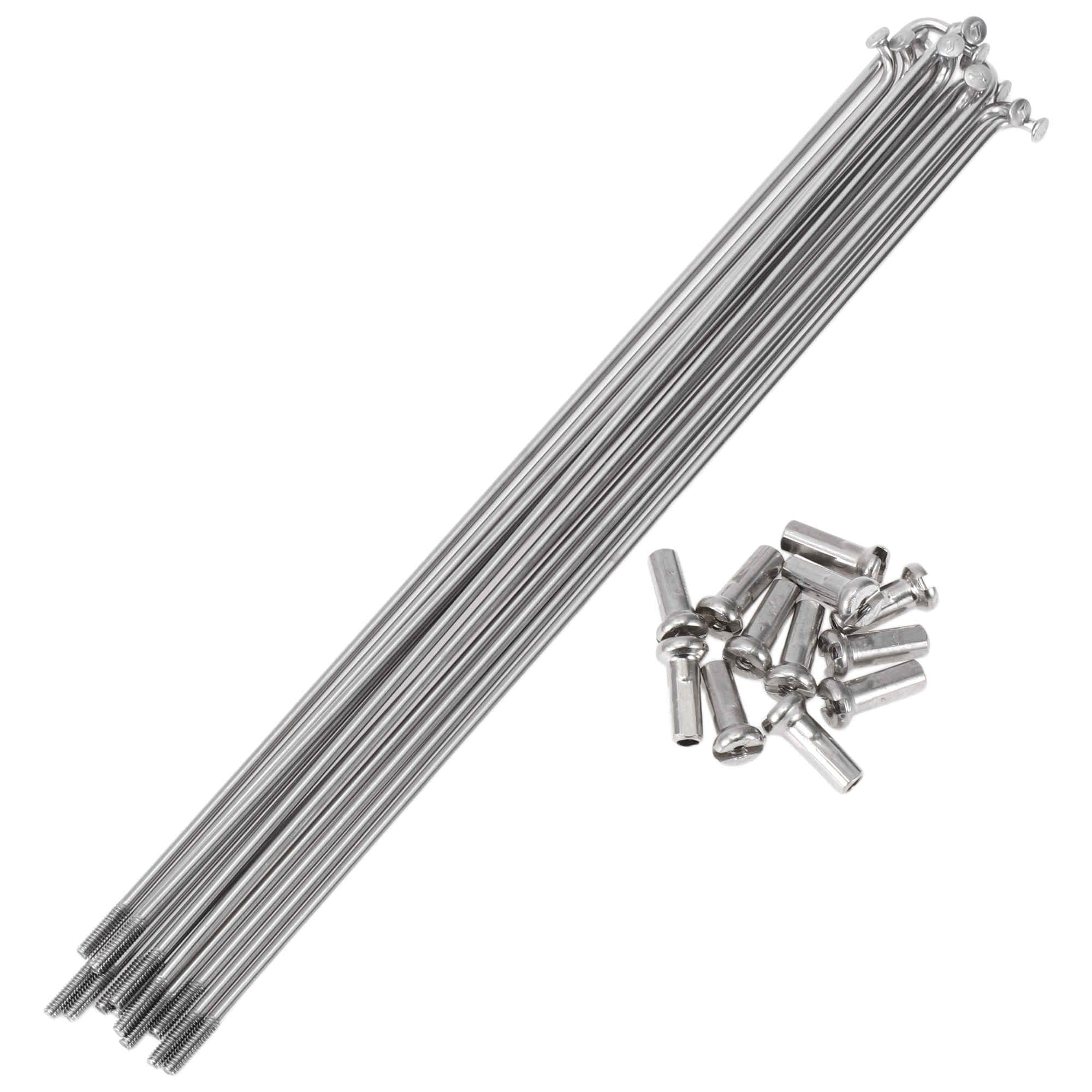 A ABSOPRO 12 Set 14G Bicycle Spokes 177mm Bike Wheel Spokes 304 Stainless Steel Silver Tone