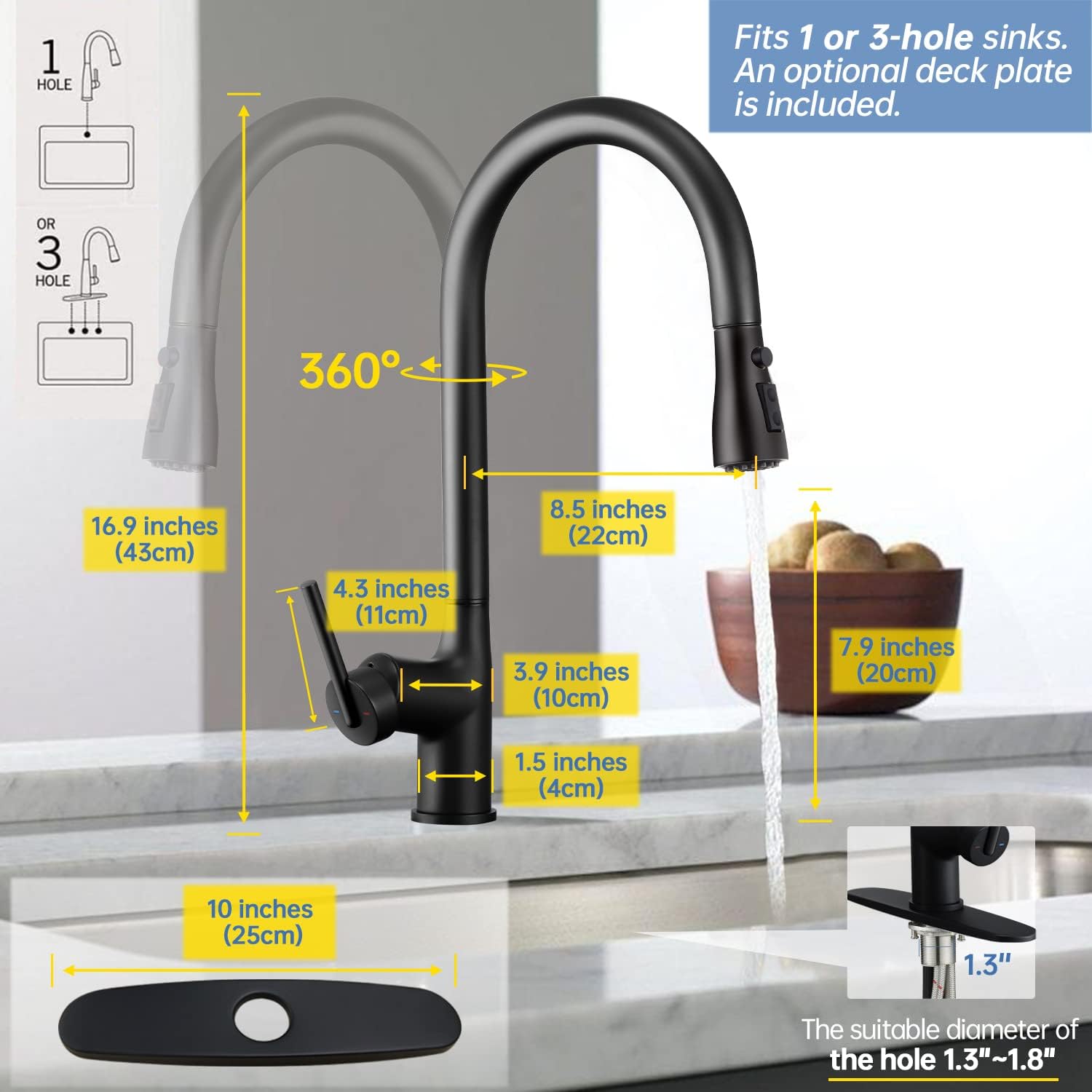 60% Off Discount Touch On Kitchen Faucet with Deck Plate, ARRISEA Matte Black Brass Kitchen with Three Water Flow Modes Sprayer, Pull Down Smart Faucet Suit for Kitchen Sink, Bar Sink & RV Exclusive Touch On Kitchen Faucet with Deck Plate, ARRISEA Matte Black Brass Kitchen with Three Water Flow Modes Sprayer, Pull Down Smart Faucet Suit for Kitchen Sink, Bar Sink & RV
