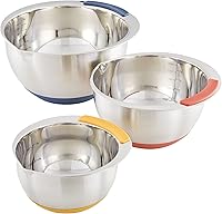 Vista 1 de Ayesha Curry Kitchenware Pantryware - Cuencos para mezclar de acero inoxidable, juego de 3 piezas, color plateado con asas