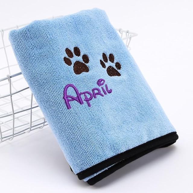 HDLOVE Manta De Secado Personalizada For Mascotas, Microfibra Con Nombre Bordado
