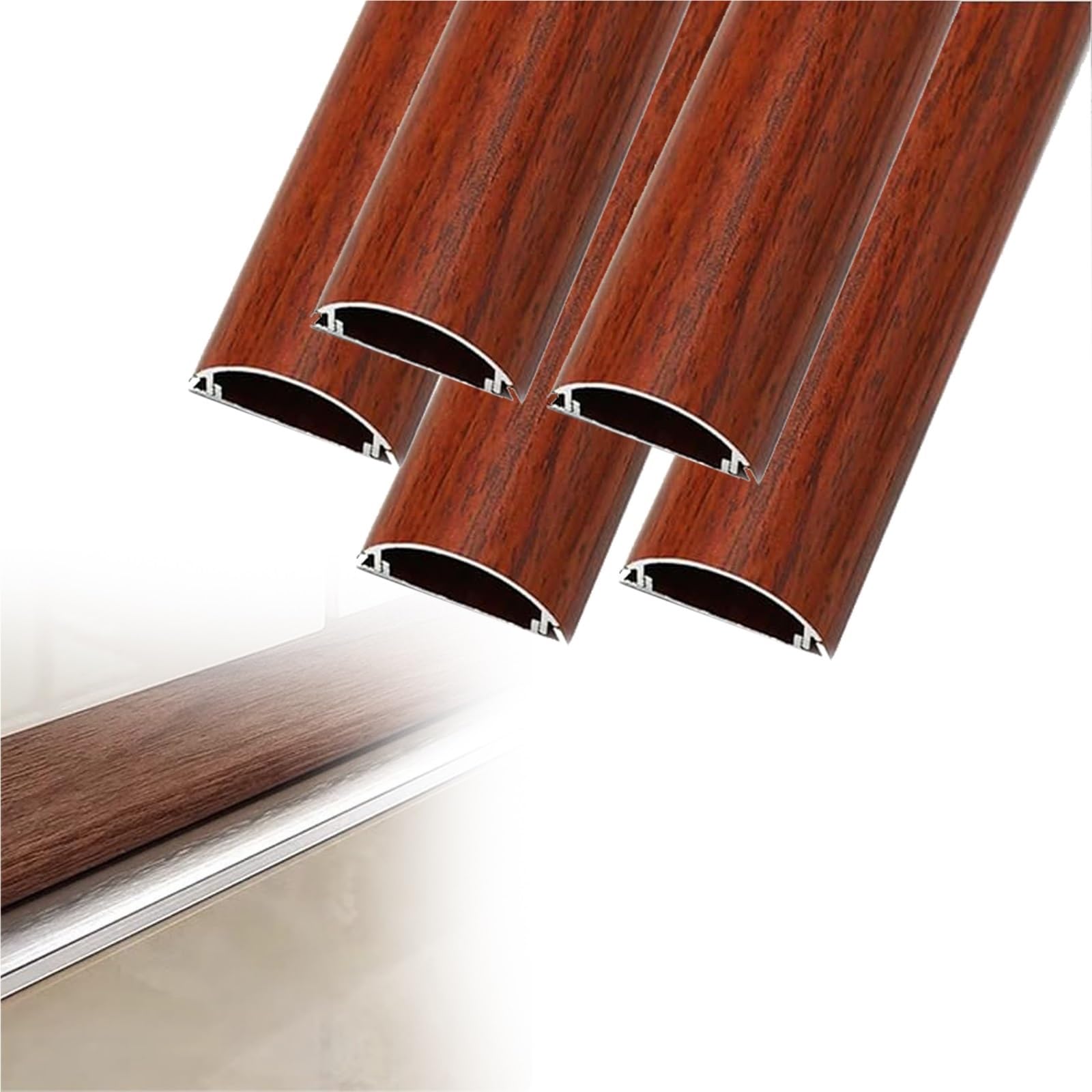 calpestabile passacavi 1 2 5 10 Pezzi Di Copricavi Per Canaline, Copricavi In ​​lega Di Alluminio Per La Gestione Dei Cavi In ​​officina, Autoadesivo(B-5 pcs,L x Outer Width 100cm x 50mm)