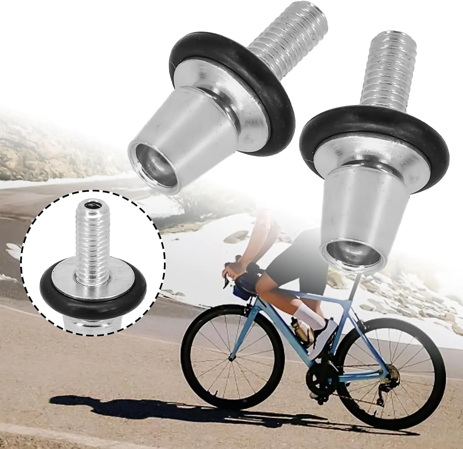 2pcs Bike Bicycle C/V Brake Caliper Cable Bolts Adjusters M6 Aluminum Alloy Durable Bolt Fits for-Shimano Dia Compe Campagnolo, 1, silver