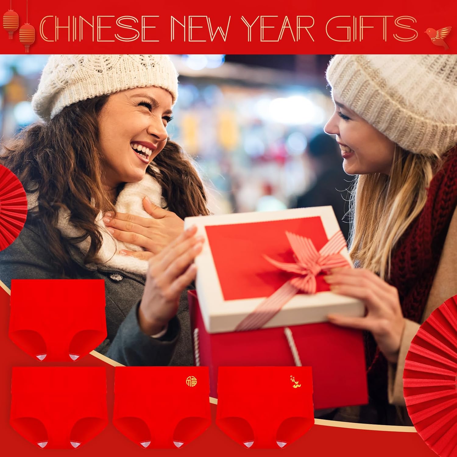 4 Pack Chinese New Year of Horse Red Cotton Underwear for Women Fu Fortune Spring Festival New Year Gifts for Women - Image 6