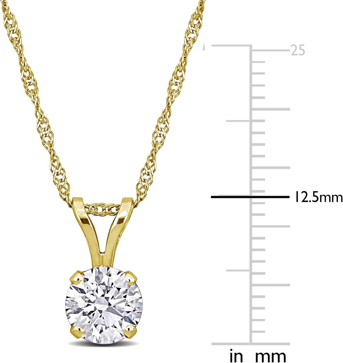 Lab-Grown Diamond Solitaire Pendant -With Unique laser engraved Diamond ID, VVS2 Clarity - D Color , 1/2 to 3 CT - Available in Platinum, 14K Yellow Gold or 14K White Gold- IGI Certified Lab-Grown Diamonds - 18in Chain