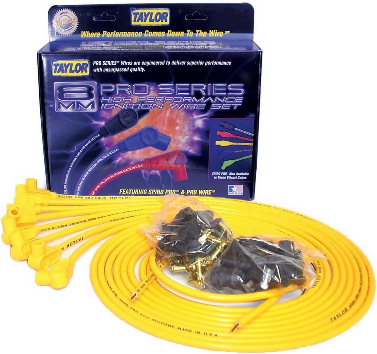 Taylor Cable 73451 Spiro-Pro Yellow Spark Plug Wire Set