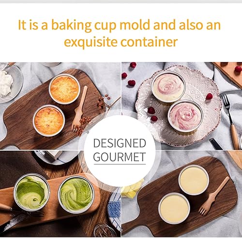 Miniatura 5 de Paquete de 50 moldes para cupcakes con tapas, moldes para hornear cupcakes con tapas, moldes de aluminio antiadherentes para magdalenas, mini latas