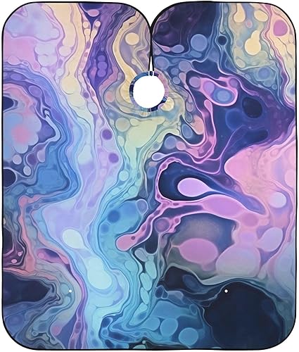 Magical Ink Textures Professional Barber Cape Waterproof Hair Cutting Salon Cape with Snap Closure Multifunctional Barber Apron for Men and Women