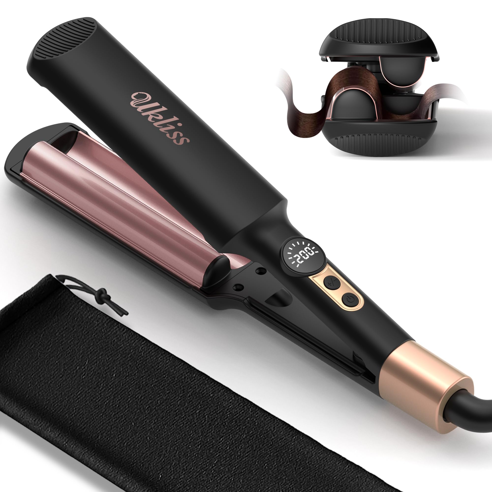 Mini Waver Hair Tool Crimper for Women Short Hair 0 4 inch Travel Double Barrel Small S Waver