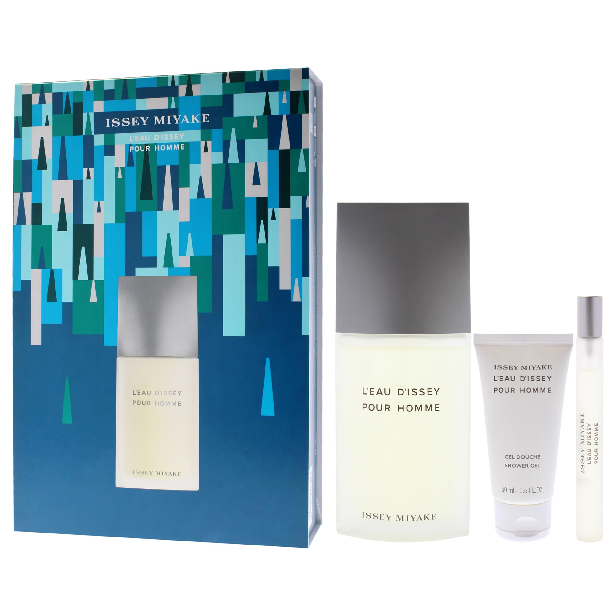 Leau Dissey by Issey Miyake for Men - 3 szt. Zestaw prezentowy 4,2 uncji EDT Spray, 0,33 oz EDT Spray, żel Shower 1,6 uncji