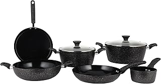 Royalford Prido 8pcs Forged Aluminum Cookware Set RF12771 Durable Nonstick Ceramic Coating with 4-Layer Construction