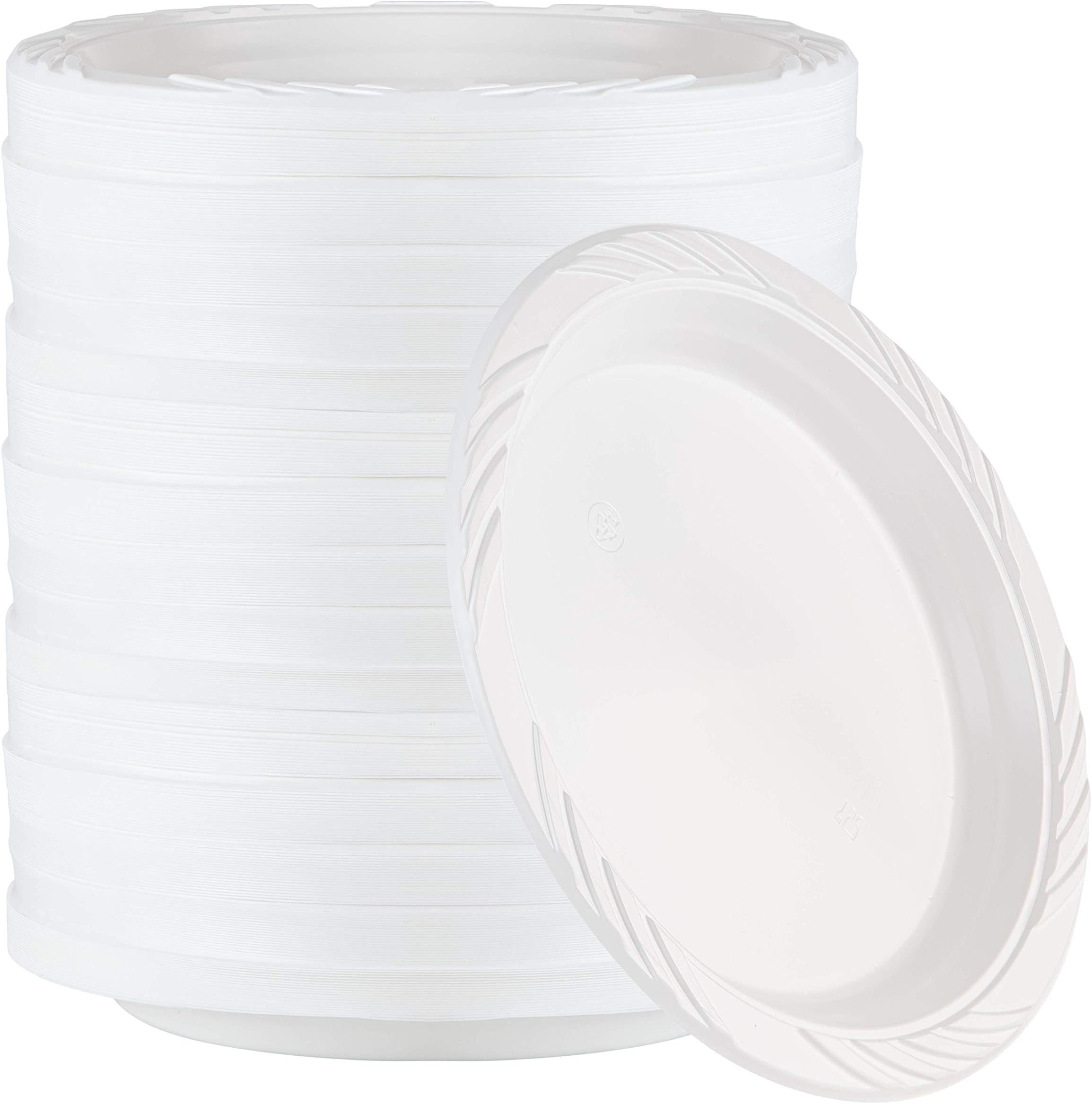 400 Count Disposable 9 Inch White Plastic Dinner Plates large