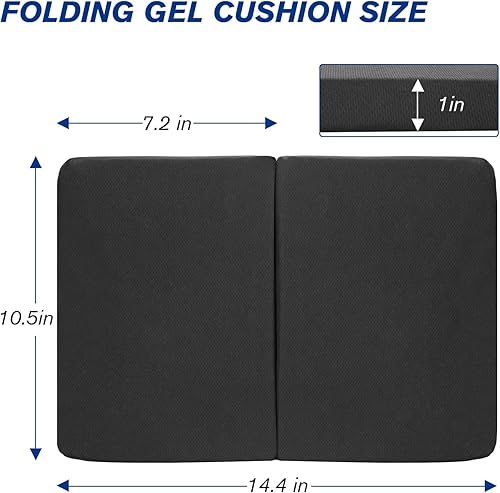 Miniatura 6 de WEIGUZC Cojín de asiento de gel, cojín plegable para asiento de viaje, portátil, transpirable, diseño de panal de abeja, cojín de gel para el hogar,
