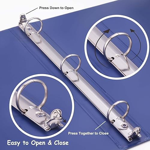 Vista 93 de COMIX Carpeta de 3 anillos de 1 pulgada con cubierta transparente, carpeta de vista de 1 pulgada con capacidad para 200 hojas de papel tamaño carta