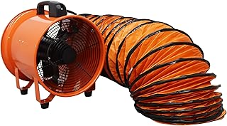 HQHAOTWU Industrial Axial Fan Cylinder Pipe Spray Booth Paint Fumes Blower for Big Airflow High Speed Ventilation Exhaust Projects for Server 2800RPM 85 mÂ³/min 14inch