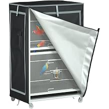 Bird Cage Cover - 600D Bird Cage Covers for Night Heavy Duty & Waterproof,Bird Cage Covers for Night, Good Night Bird Cage Covers for Large Bird Cage,Size 18 x 18x 29 Inch