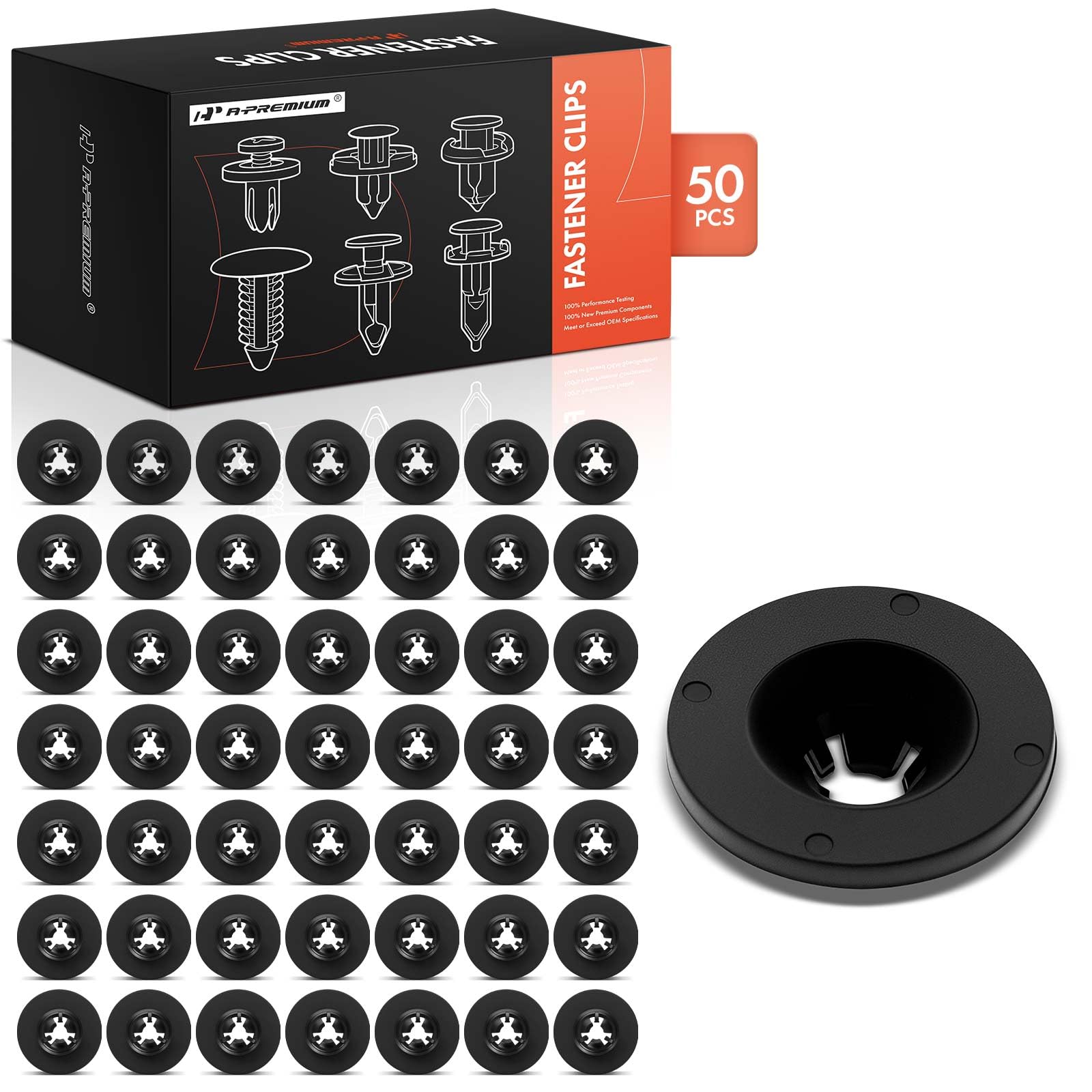 A-Premium 50 PCS Nylon Under Engine Cover Push Nut Car Retainer Fastener Push Pin Clips Compatible with Kia Sorento 2016 2017 2018 2019 2020