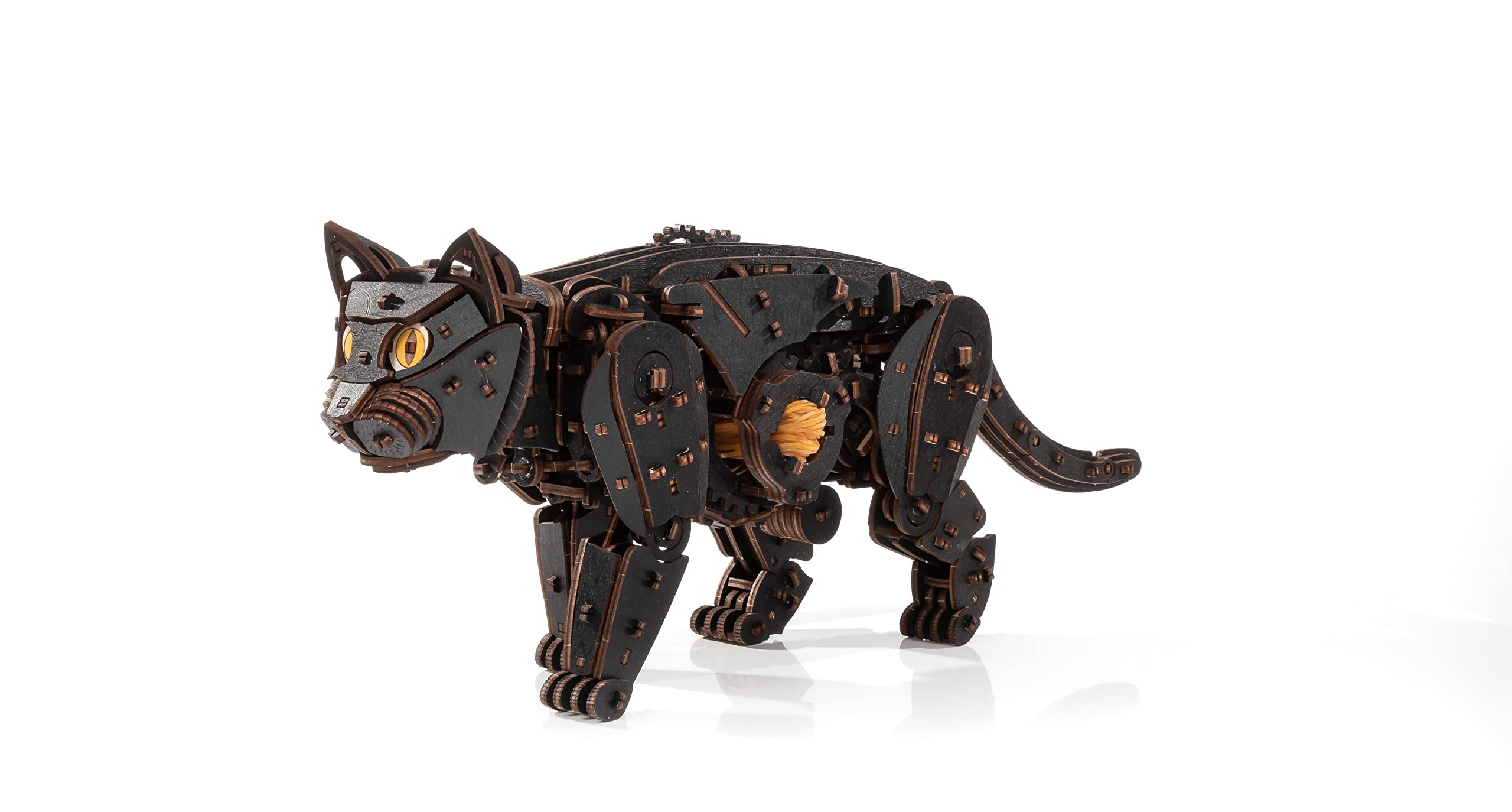 EWA Eco-Wood-Art Puzzle en Bois 3D pour Adolescents et Adultes-Chat Noir-Kit de Bricolage, Auto-Assemblage, Pas Besoin de colle-508 pièces, Black Cat