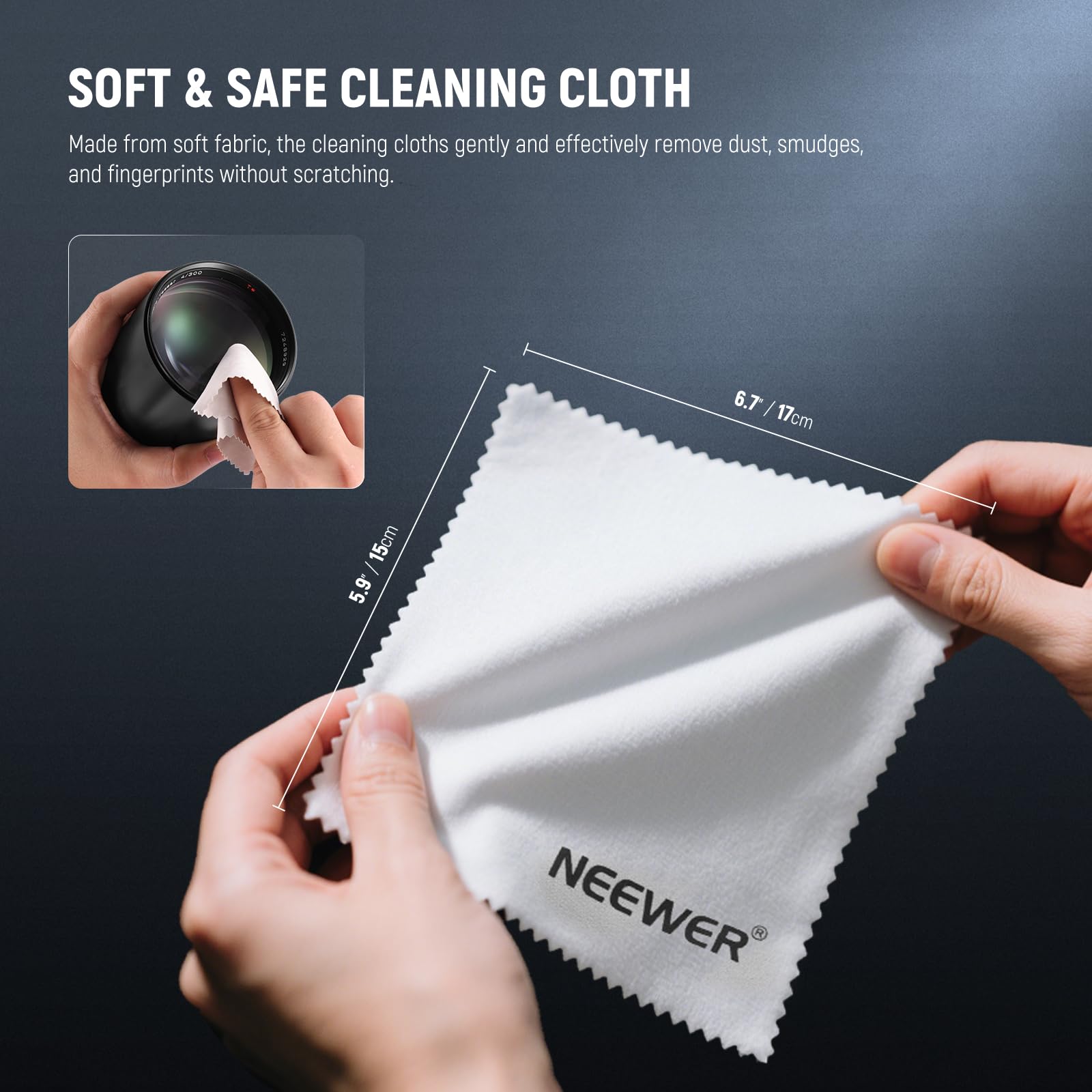 Kit De Limpieza Profesional NEEWER Para Cámaras Y Lentes – 5 En 1 Con Pincel, Soplador, Hisopo Y Paños