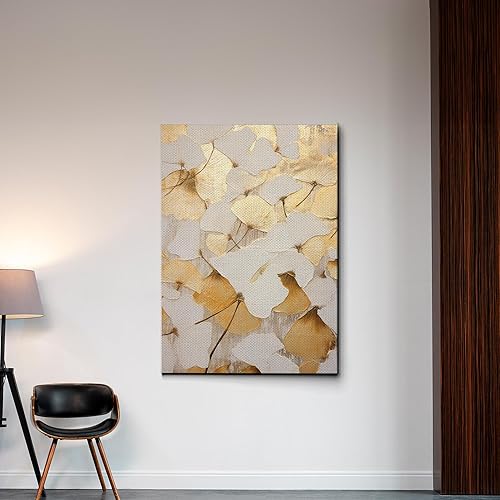 Miniatura 3 de Original Ginkgo biloba Print On Canvas, Modern Textured Gold Wall Art, Abstract Gold Leaves Print, Living room Wall Decor, Canvas Prints, Decor