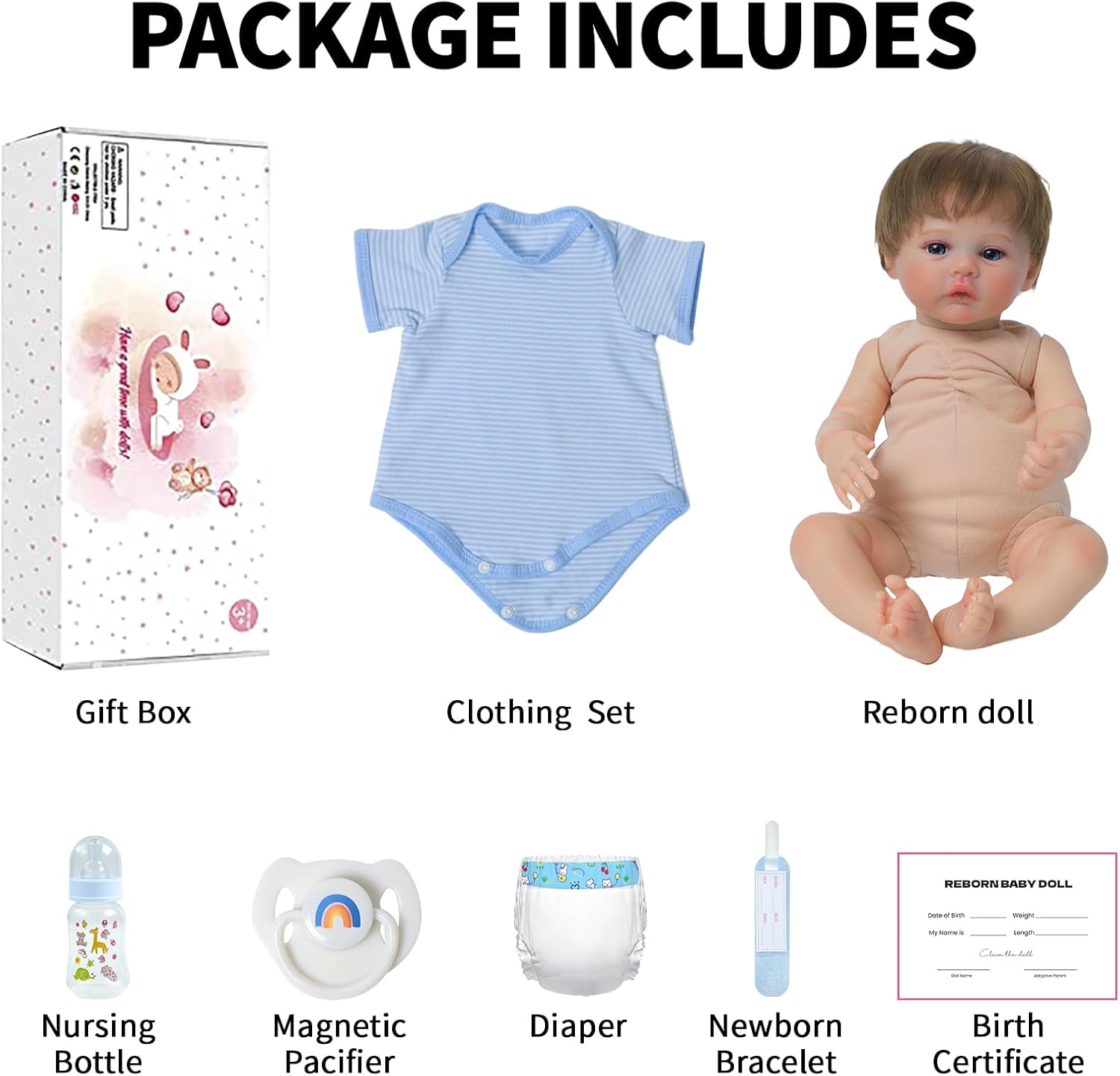 SCOM 18-Inch Reborn Baby Dolls Boy - Realistic Newborn Baby Doll, Lifelike Weighted Soft Body, Adorable Poseable Real Life Doll with Accessories – Gift for Kids Age 3+ & Collectors - Image 5