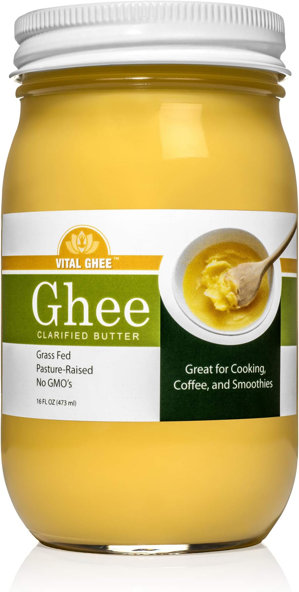 Vital Ghee - Ghee Butter Organic Grass Fed Butter - Organic Ghee Clarified Butter Grass Fed - Ghee Organic - Unsalted Ghee Butter Grass Fed - Grass Fed Ghee Organic - Natural Ghee - 16 oz