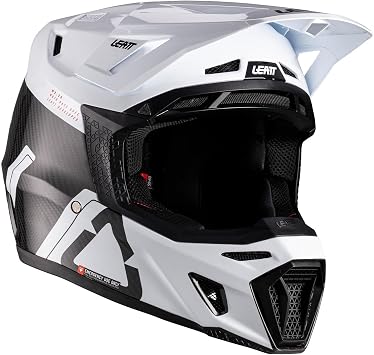 Leatt Helmet Kit Moto 9.5 Carbon with 6.5 Iriz Goggle & Helmet Bag |Off-Road and Dirt Bike Full Face Motorcycle Helmet | 360 Turbine Safety Technology | XL 61-62cm Carbon/White