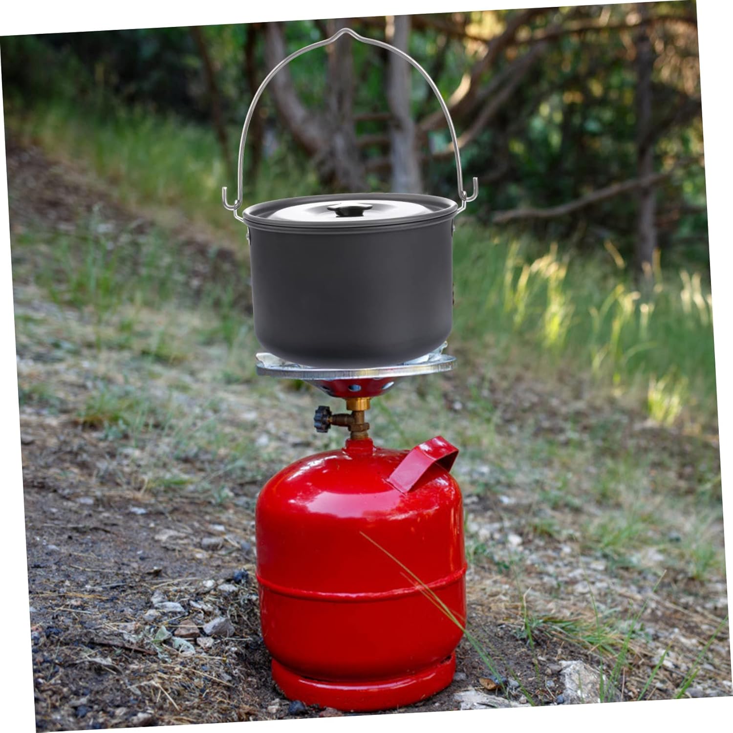 Hiking Cookware 4l Aluminum Camping Pot Stainless Camping Pans for Cooking Alternative for Outdoor Activities