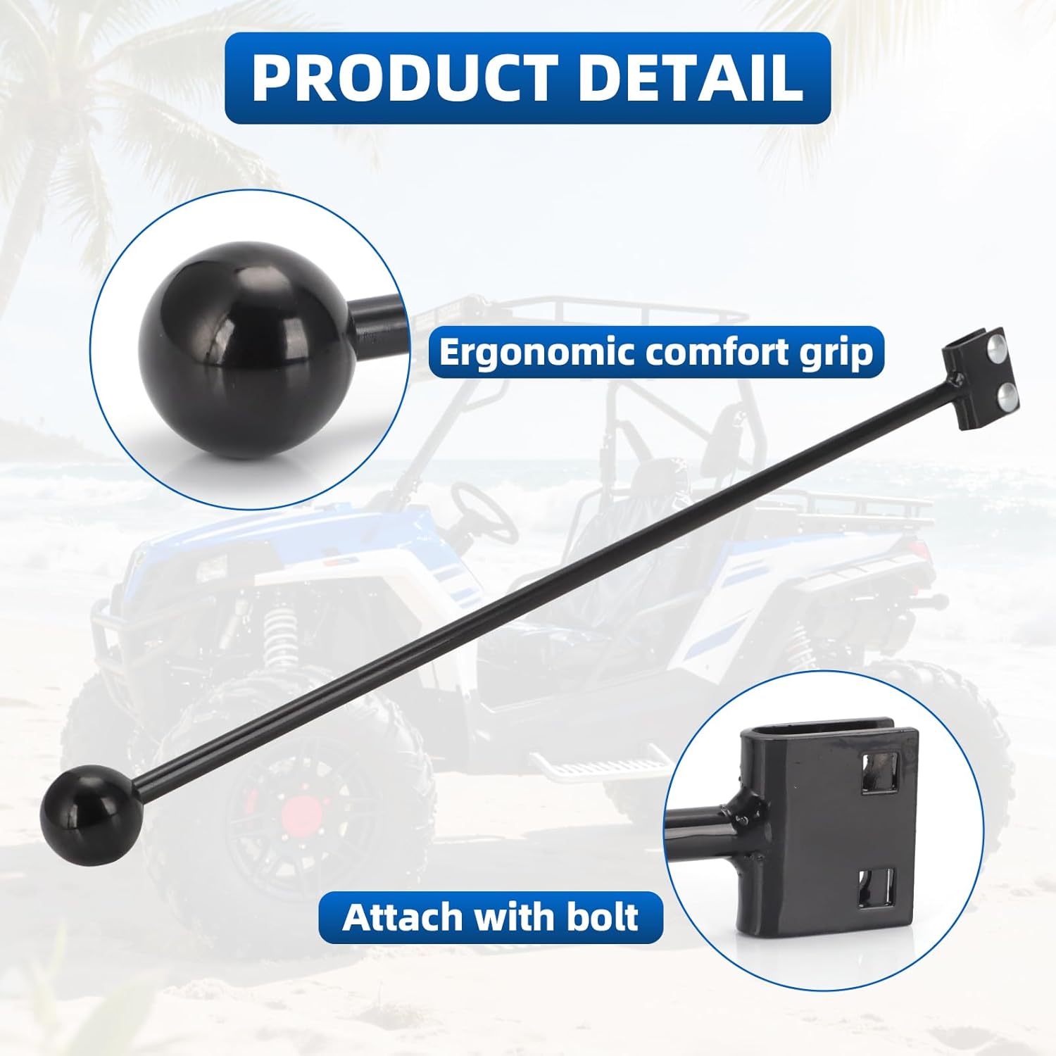 AUTOVIC 19.5" Gear Shifter Lever for Honda Yamaha ATV Hand Control Gear Shift Extension Lever with Mounting Hardware Replaces for 072000 072627 Black