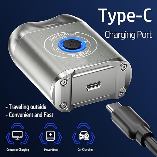 Miniatura 5 de Mini afeitadora eléctrica, afeitadora eléctrica de doble cabezal de bolsillo, recortadora de barba portátil de viaje para hombres, mini maquinilla