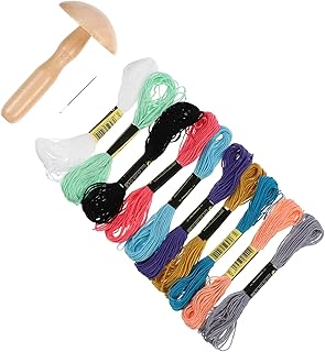 CRAFTHROU 1 Conjunto De Ferramentas De Remendo De Madeira Kits De Costura Para Crianças Meias Infantis Ferramenta De Costura De Cogumelo Ferramentas De Cerzir De Pano Cerzir Ovos De Madeira