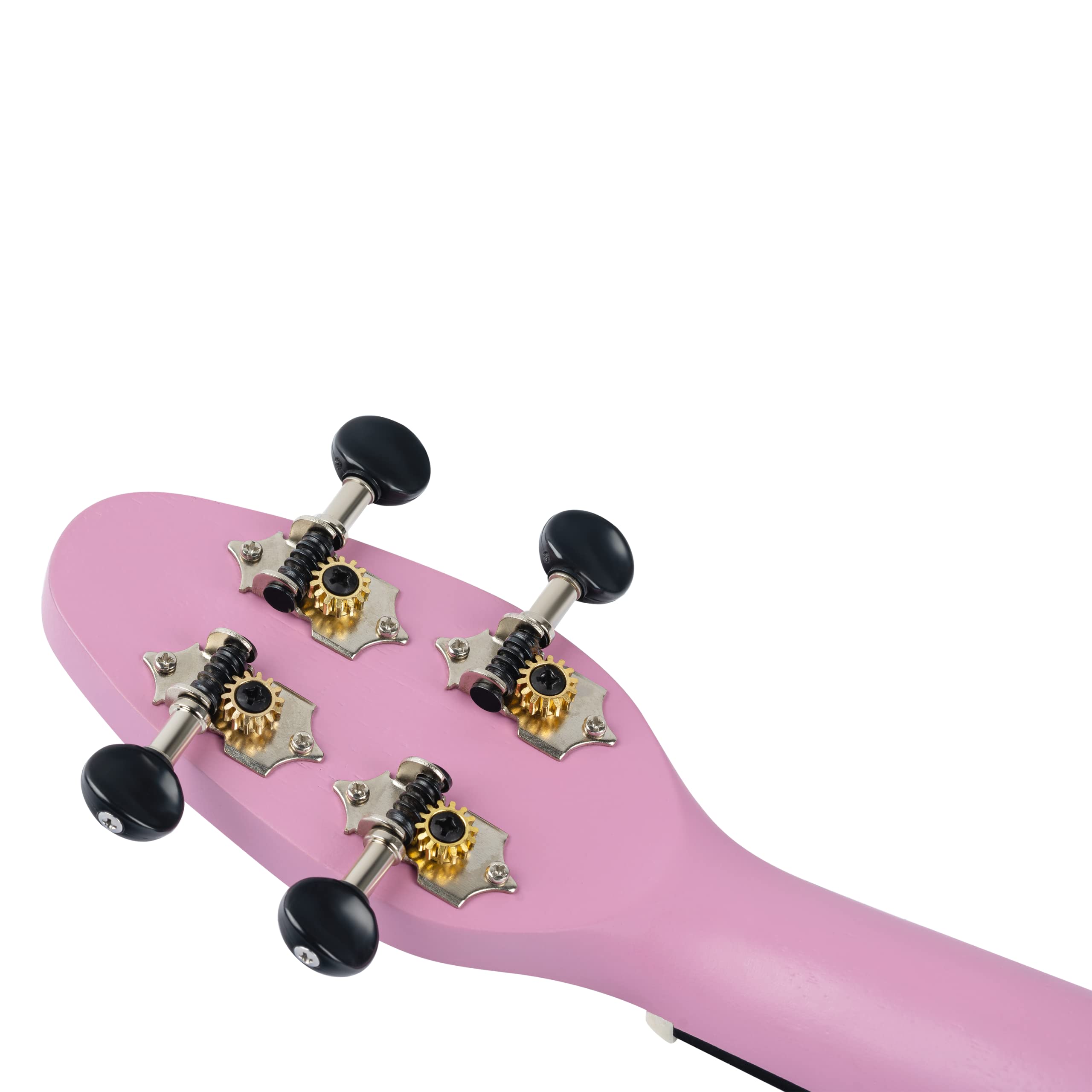 Ortega Guitars Ukelele Soprano rosa - Keiki K2 - Kit de inicio incluye afinador, correa, 5 púas medianas y bolsa de dibujo - pastel/polvo de hada (K2-FYD)