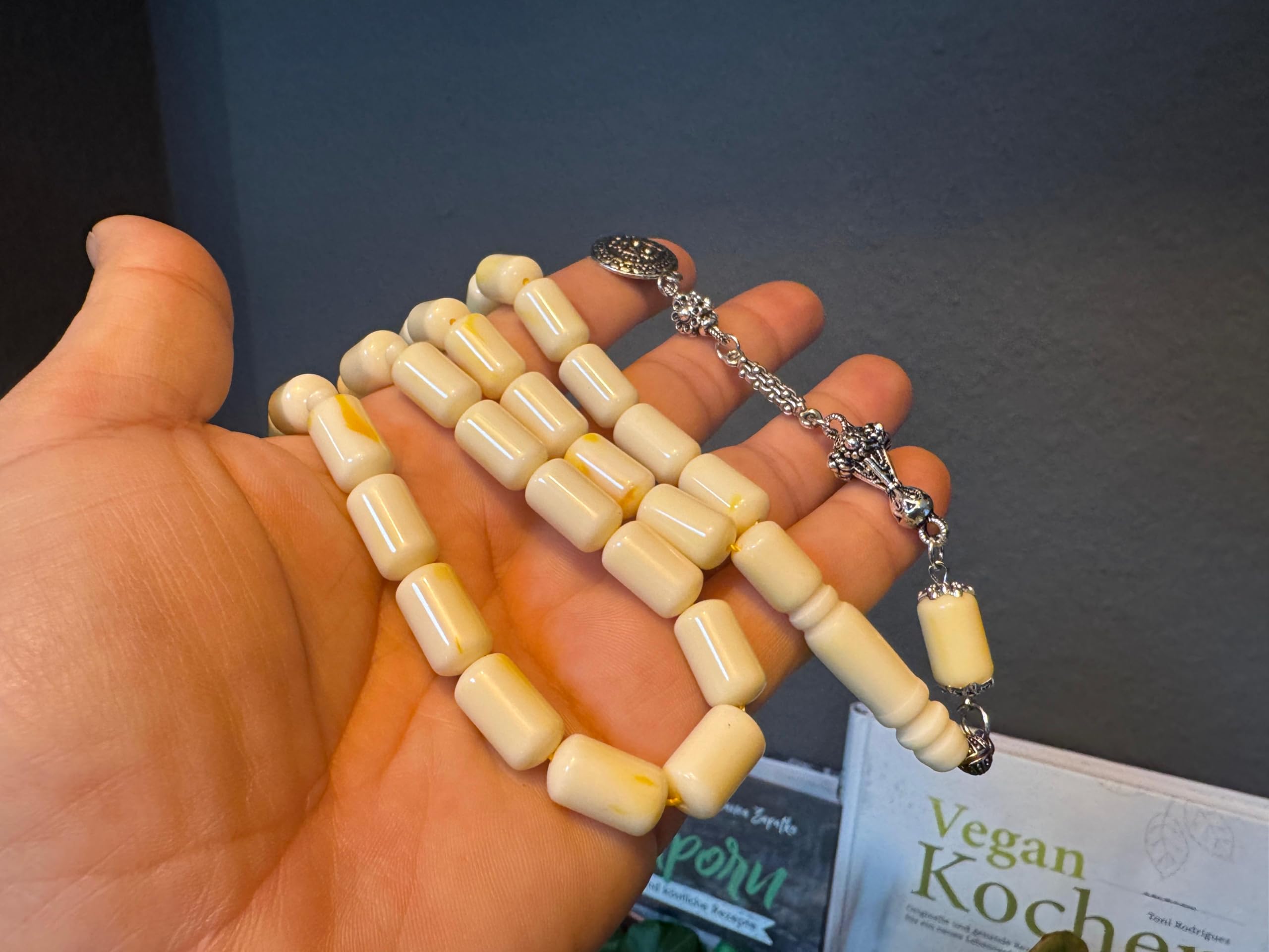 Ates Sikma 33 łańcuszek modlitewny islamski prezent kuka Tesbih Misbaha islam Tasbih Namaz Tasbeeh Amber Sandalous Prayerbeads Rosary, Bakalite Faturan Kehribar Oltu Turkish niebieski Turkiye