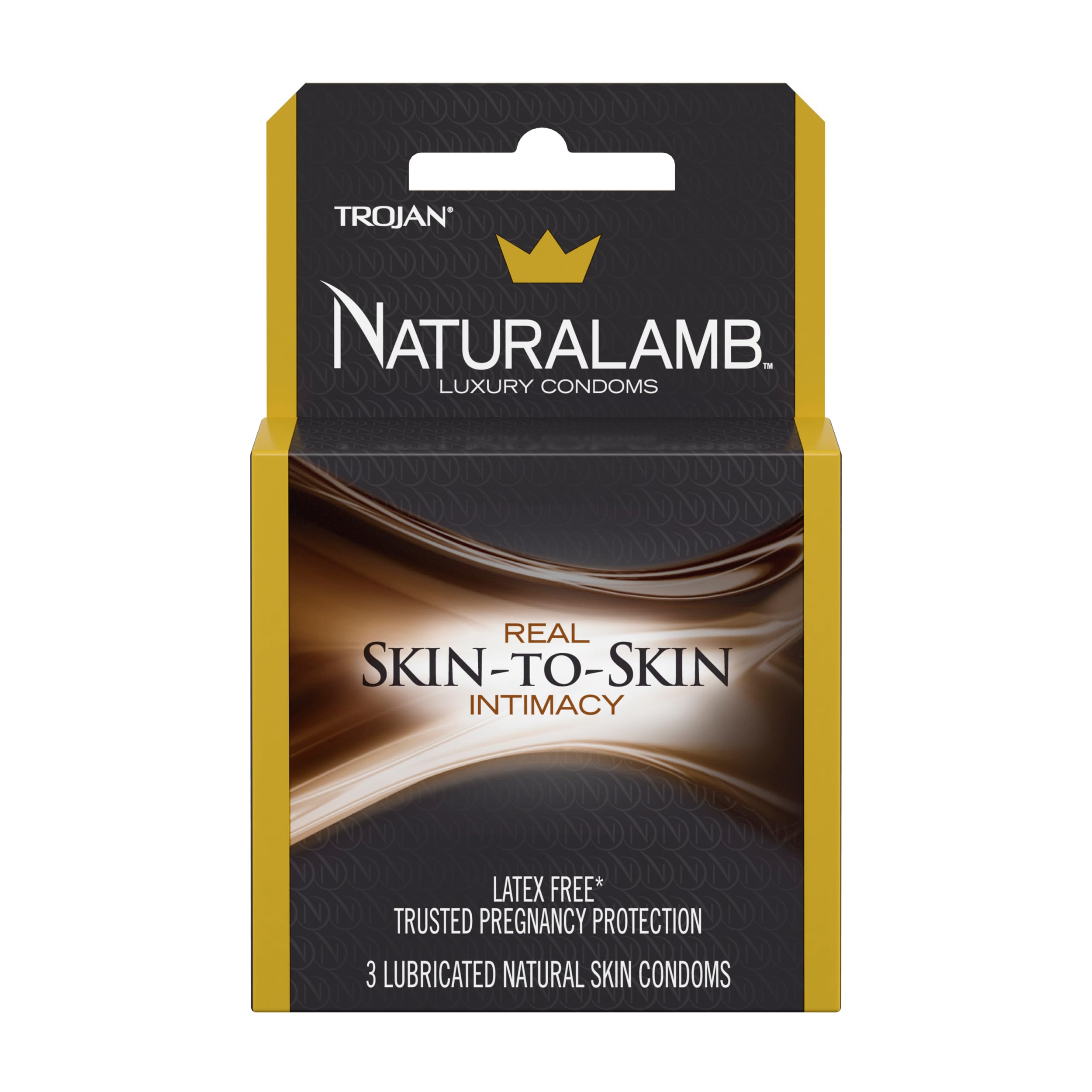 Trojan NaturaLamb Luxury Condoms, Latex-Free, Real Skin-to-Skin Intimacy, 3 Count