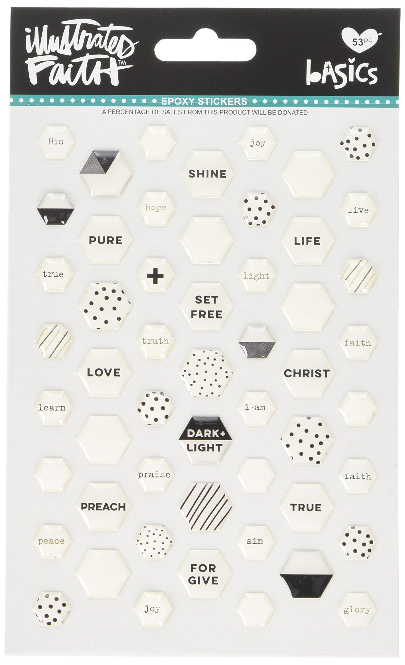 Bella Blvd Illustrated Faith Basics Mini Hexies Epoxy Stickers-Hey Sugar