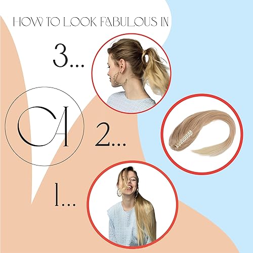 Miniatura 3 de CAISHA 24 "Hairpiece Cola de caballo Clip en la extensión de pelo largo recto rojo H636