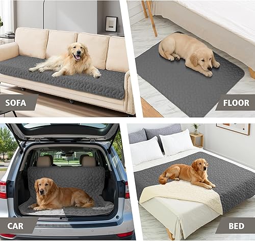 Vista 3 de Ameritex Pet Bed Cover Dog Bed Blanket for Sofa and Furniture Waterproof New Pattern Design (30x70 Inch, Dark Grey)