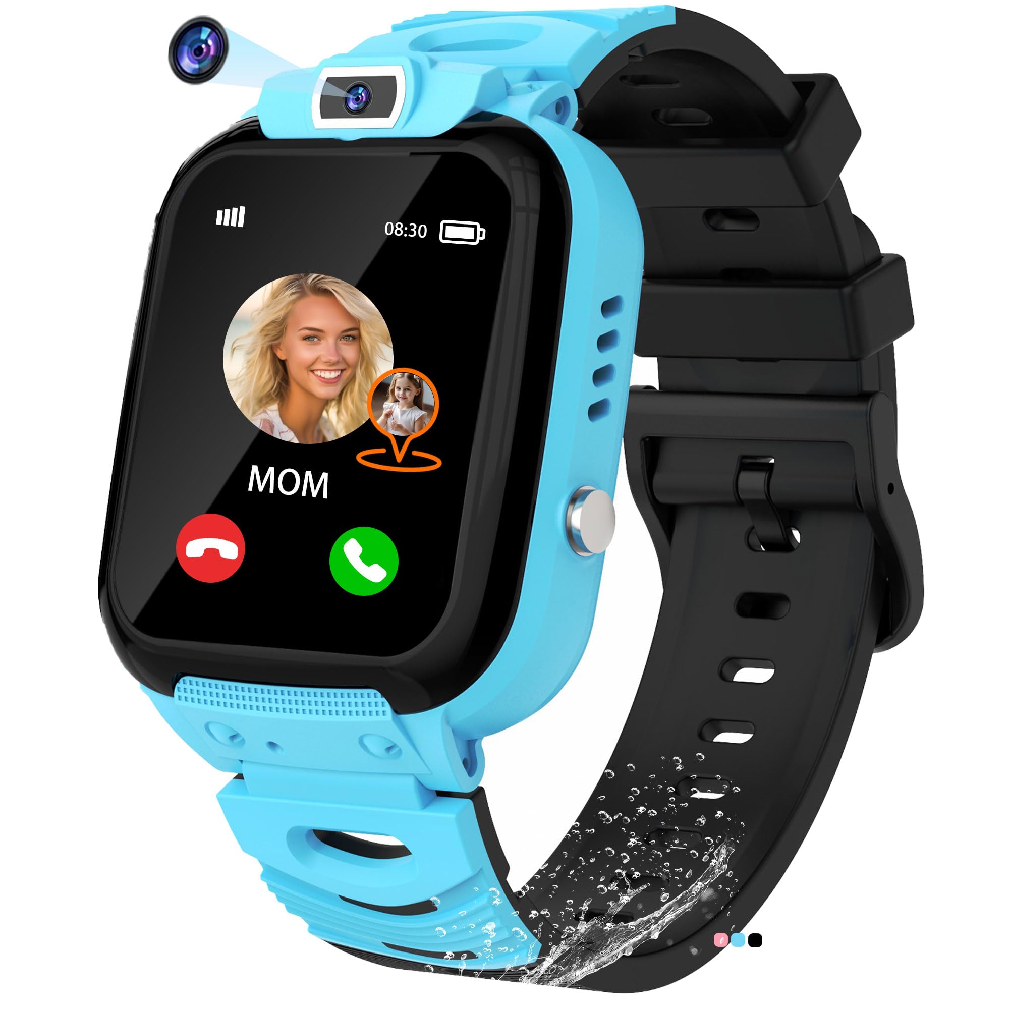 Reloj Inteligente Niño Niña con GPS Localizador IP68 Impermeable Modelo de Aula Llamadas Juego Despertador SOS - Digital Reloj niña Smartwatch para Niños Adolescentes Cumpleaños Regalos