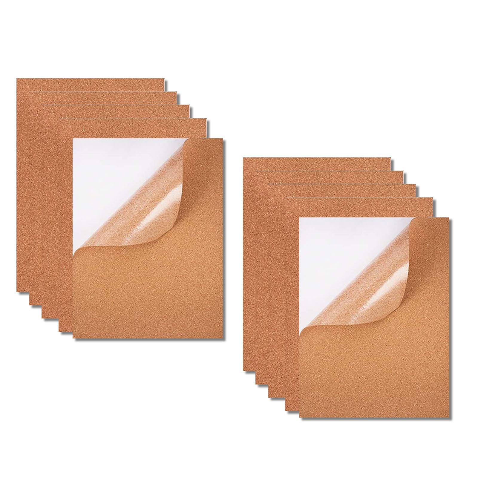 10 PCS Self Adhesive Cork Sheet 1mm Thick for Coasters Wall Decoration DIY Crafts 21x30 cm Cork Mat for Wall Decoration Square Bulletin Board