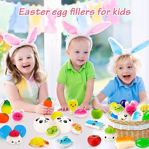 Miniatura 8 de BUDI Coluans mejorados 30 piezas Kawaii Squishies aleatorias súper lento juguete para apretar correas de teléfono juguetes para aliviar el estrés