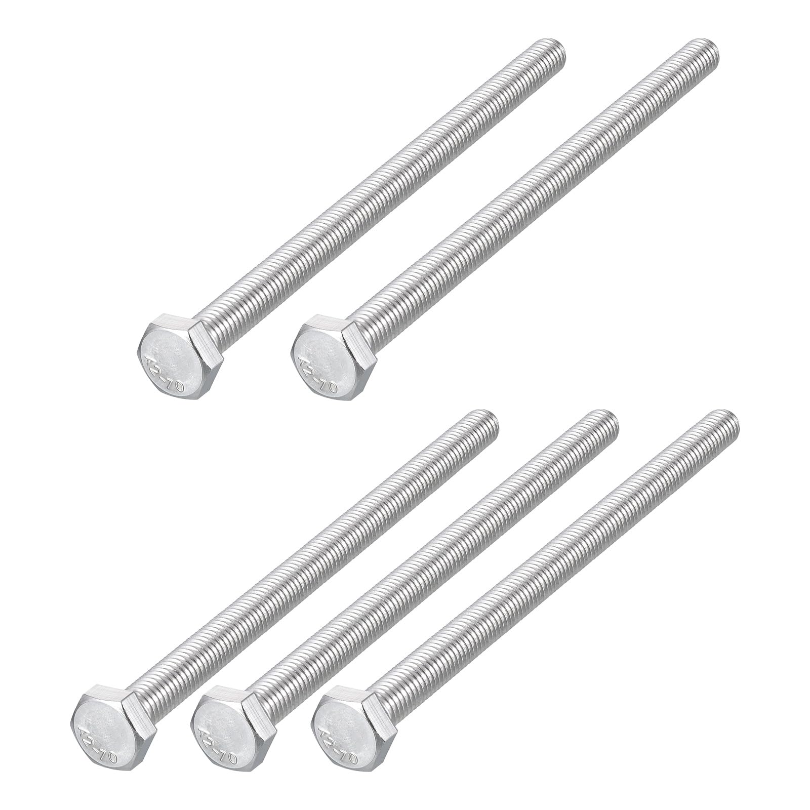 METALLIXITY Hex Bolts (M8-1.25x150mm) 5Pcs, 304 Stainless Steel Coarse Fully Threaded Hex Head Screw Bolt Machine Screws