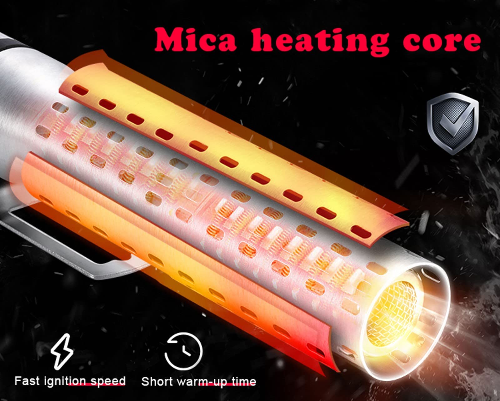 Encendedor Barbacoa, Encendedor Barbacoas de Carbon Electrico para Chimenea Cámping BBQ Horno para Pizzas, Enciende Rápidamente en 60s, 2000W, Máximo: 650 ℃ (Color:Red)