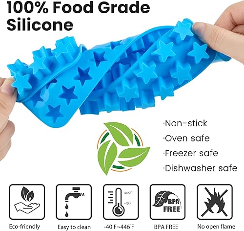 Vista 17 de JOERSH Moldes cuadrados de silicona para caramelos duros, gomitas, caramelos, chocolate, ganache, cubitos de hielo, 252 cavidades