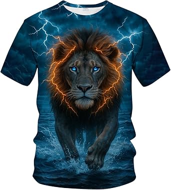 Blissboy Funny Animal Graphic T-Shirt Novelty Short Sleeve Crewneck Shirt